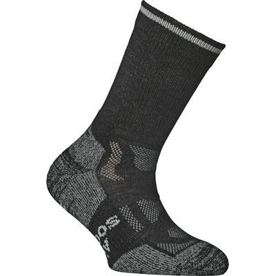 Alpacasocks&Co Детски туристически чорапи Alpacasocks&Co Merino Outdoor Kids Walking socks - Black / Grey Trim Trim - размер 23-26 (EU) (201-7550-0411)