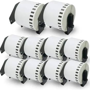Image 1 of NEOMAX КОМПЛЕКТ 10 ЛЕНТИ ЗА ЕТИКЕТНИ ПРИНТЕРИ BROTHER ТИП QL - CONTINUOUS PAPER TAPE - 62 mm x 30, 48 m - 10 броя DK22205 (DK-22205) - PN LBDK-22205x10 - (300BRADK22205NB)