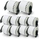 NEOMAX КОМПЛЕКТ 10 ЛЕНТИ ЗА ЕТИКЕТНИ ПРИНТЕРИ BROTHER ТИП QL - CONTINUOUS PAPER TAPE - 62 mm x 30, 48 m - 10 броя DK22205 (DK-22205) - PN LBDK-22205x10 - (300BRADK22205NB)