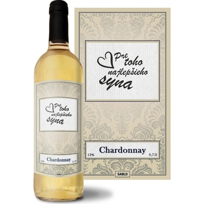 Sablio Pre toho najlepšieho syna Chardonnay biele suché víno 12 % 0,75 l (čistá fľaša)