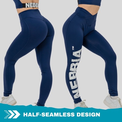 Nebbia Fitness legíny s vysokým pásom GLUTE CHECK 613 dark blue