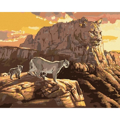 zuty Malování Podle Čísel Puma Skály A Západ Slunce D. Rusty Rust 40 x 50 Cm Plátno Rám