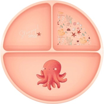 Sassi Силиконова чиния за хранене с вакуум - Sassi, Октопод (SSSI0672)