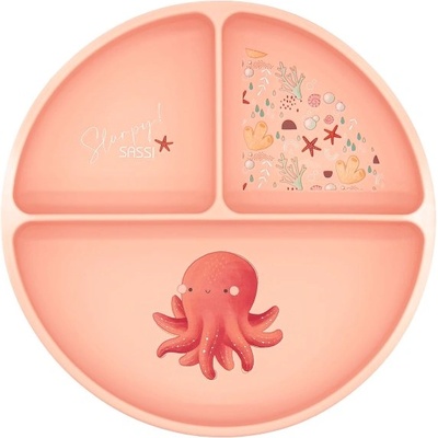 Sassi Силиконова чиния за хранене с вакуум - Sassi, Октопод (SSSI0672)