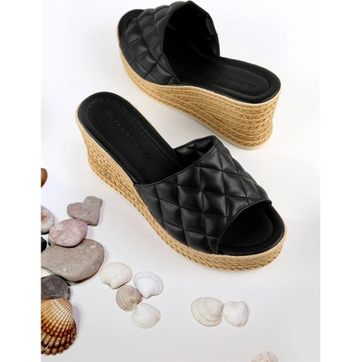 Moda Trend Дамски чехли с цяла подметка - Черни #328353 (328353_Черно)