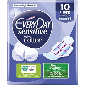 EveryDay Дамски превръзки EveryDay Sensitive with Cotton Super Economy Pack с крила (in-546-77)