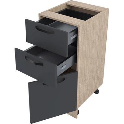 ИРИМ Долен кухненски шкаф с две чекмеджета и врата Сити МФ-Карбон мат-11-53 40 см десен