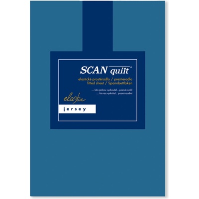 SCANquilt Prestieradlo Jersey Elastic Lycra stredne modré 180x200