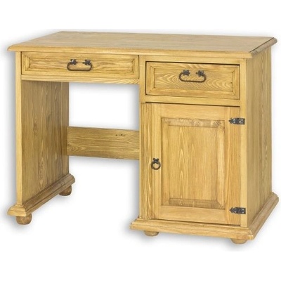 Drewmax Pracovní stůl BR701, 110 x 78 x 60, cm borovice, vosk (Barva dřeva: Brunat vosk, Struktura desky: Šuplík)