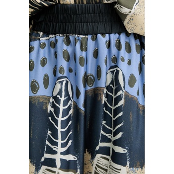 MUNTHE Копринен панталон munthe arum в тъмносиньо със стандартна кройка, с висока талия 253140025318 (253140025318)