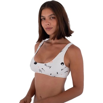 Hurley Crop Print bikini top - White (Urban Bone)