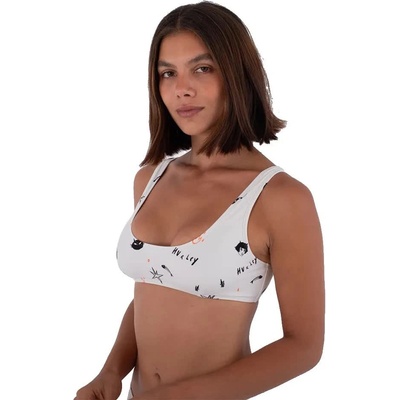 Hurley Crop Print bikini top - White (Urban Bone)