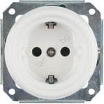 Reblig - Porcelá. ретро стенна розетка без рамка SCHUKO 250V/16A бяла (RG0185)