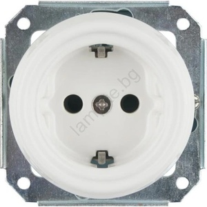 Reblig - Porcelá. ретро стенна розетка без рамка SCHUKO 250V/16A бяла (RG0185)