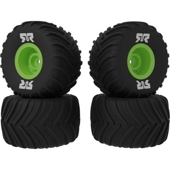 Arrma колело с гума dBoots Chevron MT, диск зелен (4): GROM