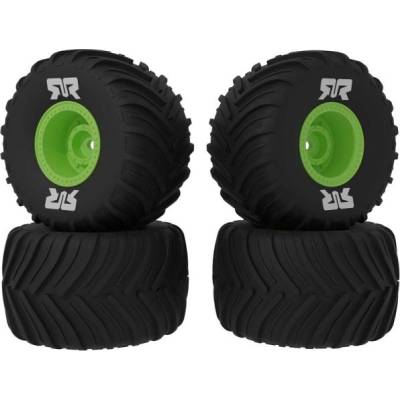 Arrma колело с гума dBoots Chevron MT, диск зелен (4): GROM