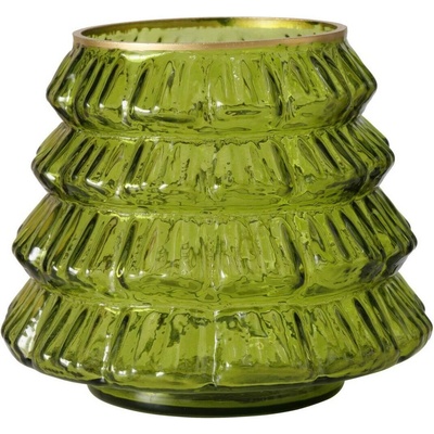 Boltze Home Skleněný svícen TIWA, výš, 11,5 cm zelená