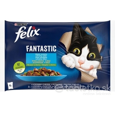 Felix Fantastic cat výber z rýb želé 4 x 85 g