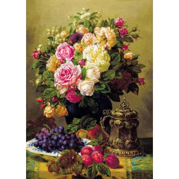 Enjoy - Puzzle Jean-Baptiste Robie: Still Life with Roses - 1 000 piese