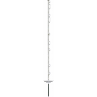 Plastový sloupek pro elektrický ohradník, délka 125 cm, 9 oček, bílá