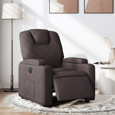 vidaXL 3204349 Elektrické polohovací tmavě hnědé textil