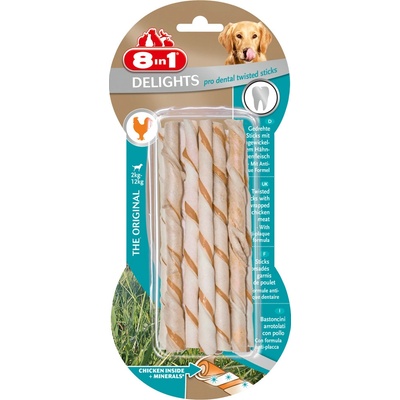 8in1 Delights Dental snack Žvýkací tyčinky kuřecí 75 g