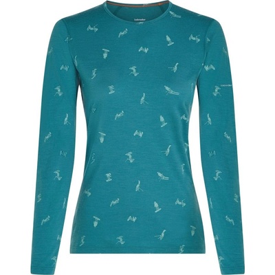ICEBREAKER Wmns 200 Oasis LS Crewe Ski Day Topaz/Hydro/Aop