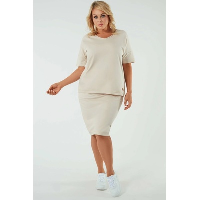 Italian Fashion sukňa Stella Midi bavlna hnedá