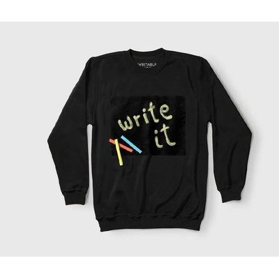 March Design Studio Детски дизайнерски суитчър с цветни тебешири, черен