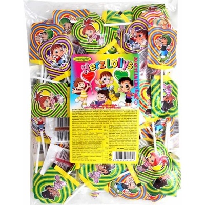 Woogie Herz Lollys lízátka srdce mix chutí 600 g