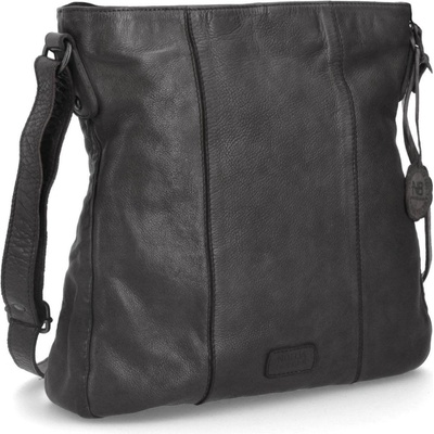 Noelia Bolger kožená dámska crossbody kabelka vo vintage štýle stredne veľká- NB 2002 čierna