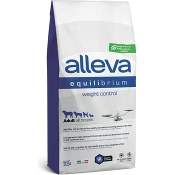 Diusapet ALLEVA® Equilibrium Weight Control All Breeds - пълноценна храна за пораснали кучета над една година, от всички породи с пилешко месо и риба, подходяща за контрол на теглото, Италия - 12 кг 3148