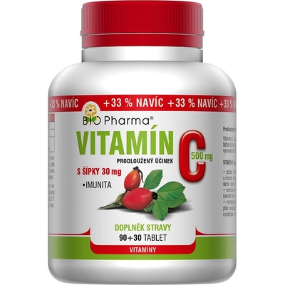 Bio-Pharma Vitamín C 500 mg so šípkami 90 + 30 tabliet