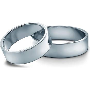 SAVICKI Брачни халки: платина, плоски, 6 мм