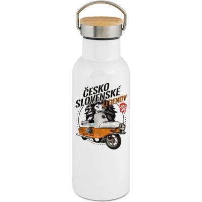 123TRIKO termoska ČZ 175 Čezeta, V25 legendy, oranžová 500 ml motorka
