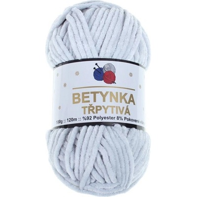 Příze Betynka třpytivá 425 světle šedá