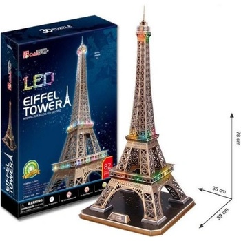 CubicFun 3D puzzle Eiffelova věž se světlem 82 ks