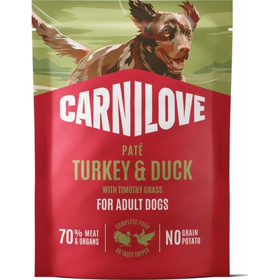 Carnilove Dog Paté Krůta a kachna a bojínek luční 300 g