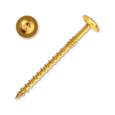 PROFISTYL Vrut konstrukční tesařský talířová hlava TORX zinek žlutý Varianta: Konstrukční vrut talířová hlava TORX ZnŽ 8x200 – Zboží Mobilmania