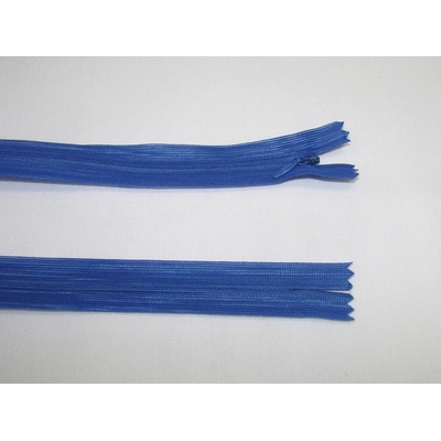 Zips krytý 3mm modrý nedeliteľný 40cm dederon
