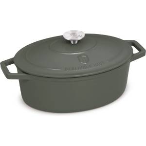 Berlinger Haus Овална чугунена тава с емайл Matte Green 32cm 55471 (BH/8968)