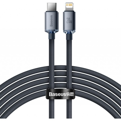Baseus CAJY000301 Crystal Shine Series USB pre rýchle nabíjanie a prenos dát USB Type-C - Lightning 20W, 2m, černý