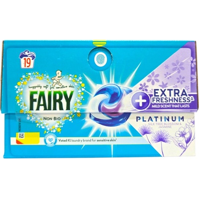 Fairy капсули за пране, Non bio pods, Platinum, Extra Freshness, 19 броя