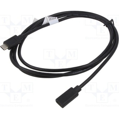 Digitus AK-300210-020-S USB 2.0, USB C zásuvka, USB C vidlice, niklovaný, 2m, černý