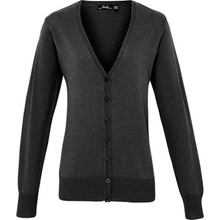 Premier Workwear Dámsky pletený kardigán na gombíky PR697 Charcoal ca. Pantone