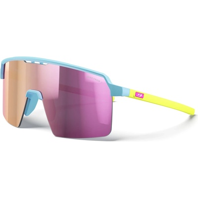 Julbo Детски очила за колоездене Julbo Kid's Intensity Spectron S3 Cycling glasses - Light Blue / Neon Yellow / Rose / Smokegrey / Rose Flash - размер 8-12 Years (205-7267-0511)