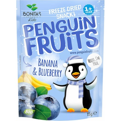 Bonitas bio Penguin Fruits Banán & Čučoriedka 15 g
