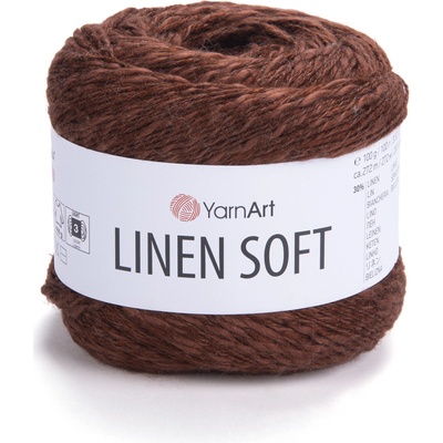 YarnArt Příze Linen soft 7309 hnědá