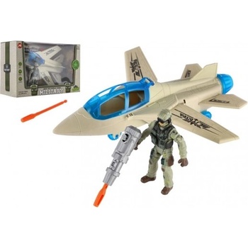 Teddies Vojenská sada stíhačka + vojak s doplnkami plast