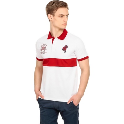 Grand Polo Club Gpc polo Мъжка тениска - Бяла/Бордо 21156883 (263587_Бяло)